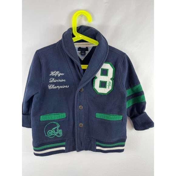 Kids Letterman Tommy Hilfiger Jacket Size 3t Preppy Button - Picture 1 of 6